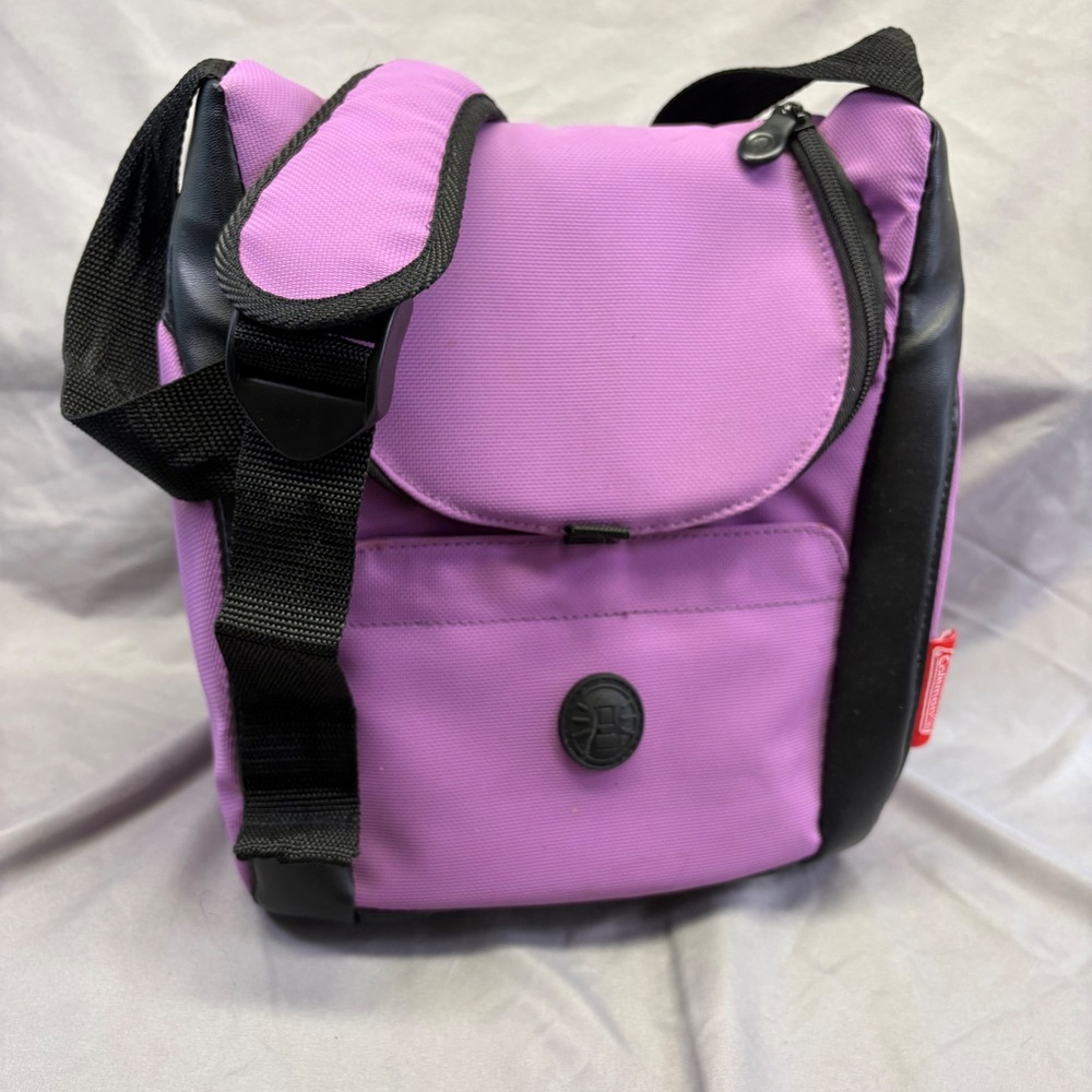 Coleman Insulated Soft Cooler Bag Purple Black Shoulder Strap‎ Lunch Tote 7812